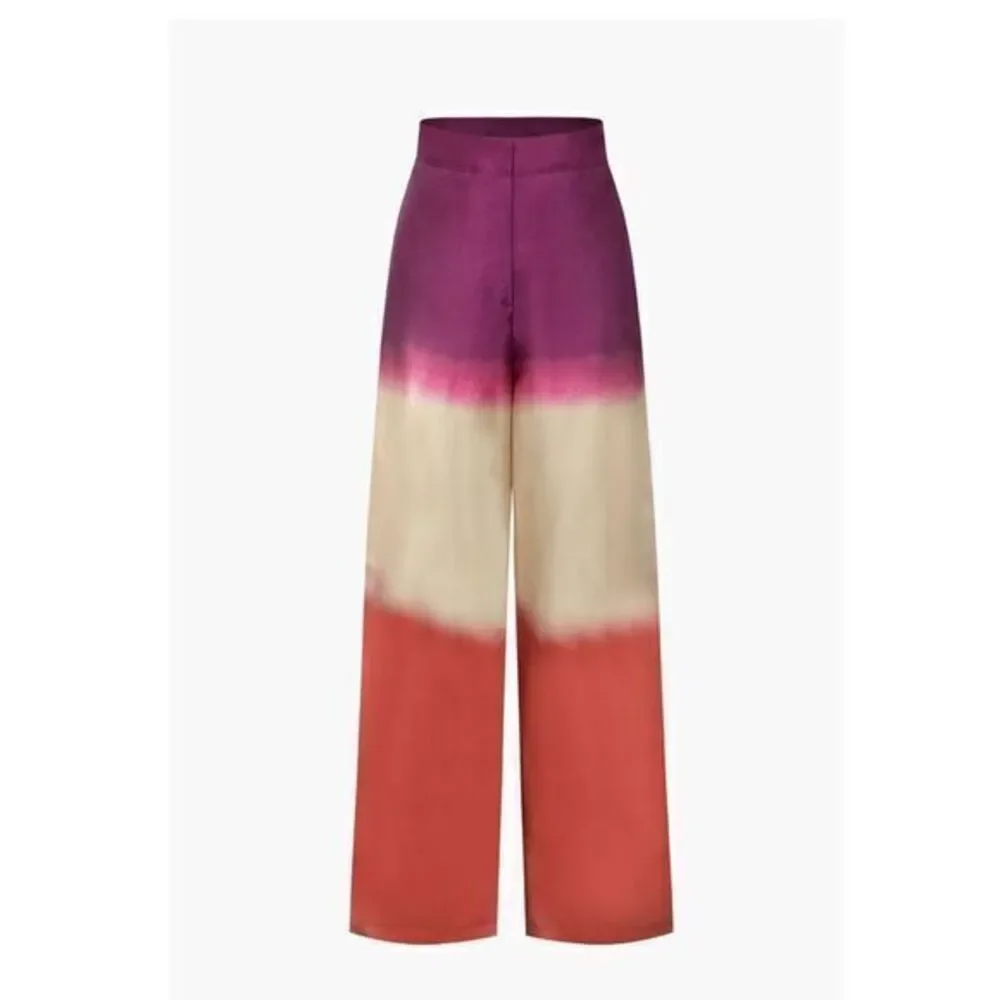 Micas Vibrant Ombre Wide Leg Tie Dye Wide Leg Satin Trousers Size‎ Large - Picture 6 of 10